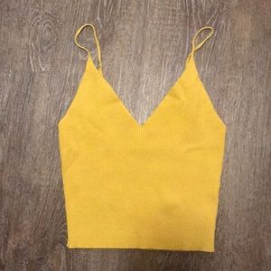 Yellow crop top tank